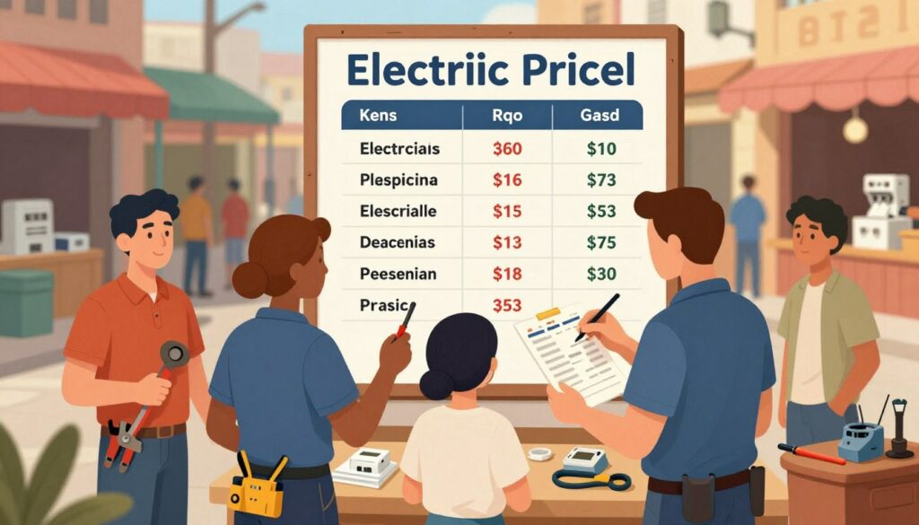 variações de preços eletricista